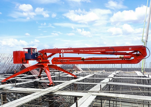 Flèche de placement de béton araignée