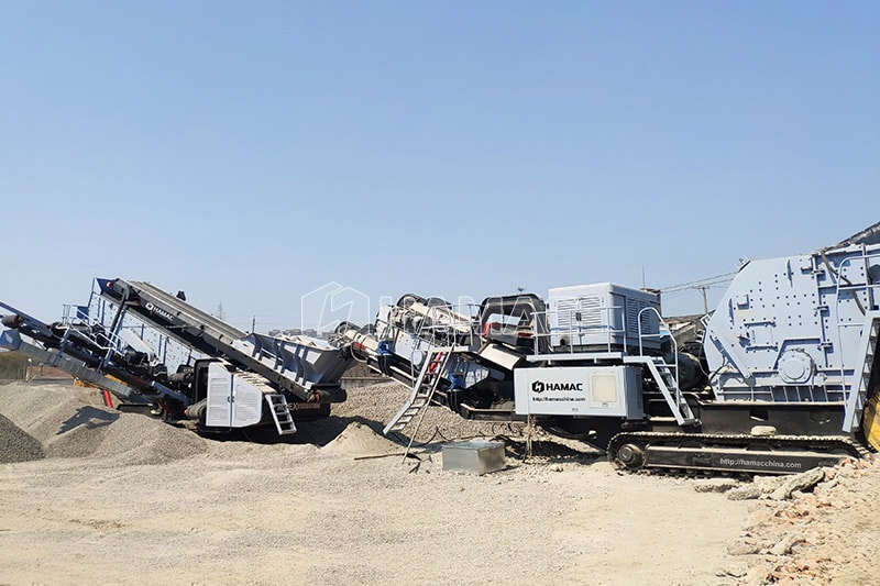 Station de concassage mobile sur chenilles