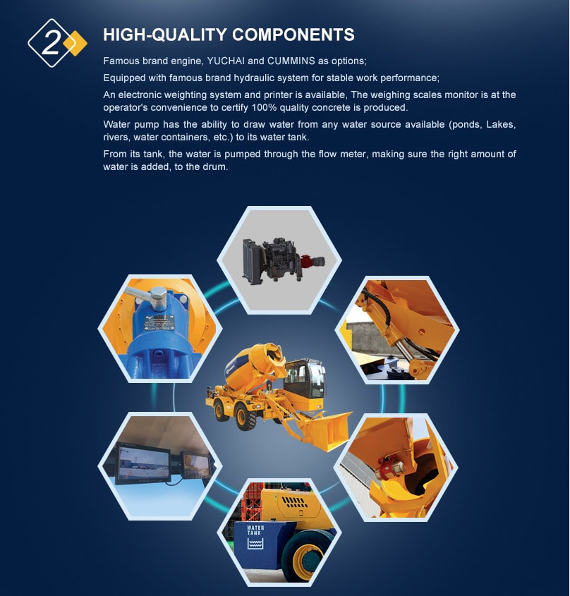 Water pump has the ability to draw water from any water source available (ponds, Lakes, rivers, water containers, etc.) to its water tank. From its tank, the water is pumped through the flow meter, making sure the right amount of water is added, to the drum.